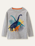Dinosaur Printed Long-Sleeved T-shirt - CCMOM