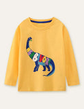 Dinosaur Printed Long-Sleeved T-shirt - CCMOM