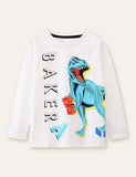 Dinosaur Printed Long-Sleeved T-shirt - CCMOM