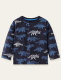 Dinosaur Printed Long-Sleeved T-shirt - CCMOM