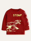 Dinosaur Printed Long-Sleeved T-shirt - CCMOM