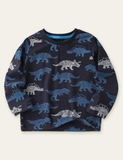 Dinosaur Printed Long-Sleeved T-shirt - CCMOM