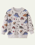 Dinosaur Printed Pullover Sweatshirt - CCMOM