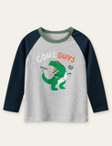 Dinosaur with Hula Hoop Printed Long-Sleeved T-shirt - CCMOM