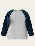 Dinosaur with Hula Hoop Printed Long-Sleeved T-shirt - CCMOM