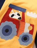 Driving Cow Appliqu¡§| Long Sleeves T-shirt - CCMOM