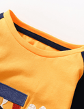 Driving Cow Appliqu¡§| Long Sleeves T-shirt - CCMOM