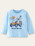 Driving Shark Printed Long Sleeve T-shirt - CCMOM