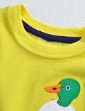 Duck Appliqu¡§| Pocket Long Sleeve T-shirt - CCMOM