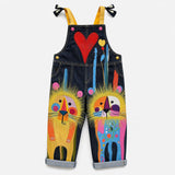 Lucky Sale-Colorful Heart-Patterned Lion Overalls for Kids