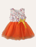 Easter Floral Bunny Mesh Dress - CCMOM