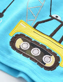 Excavator Appliqu¡§| Embroidered Long Sleeve T-shirt - CCMOM