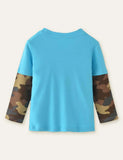 Excavator Appliqu¡§| Embroidered Long Sleeve T-shirt - CCMOM