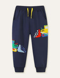 Excavator Appliqu¡§| Embroidery Sweatpants - CCMOM