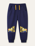 Excavator Cartoon Embroidered Sweatpants - CCMOM