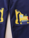 Excavator Cartoon Embroidered Sweatpants - CCMOM