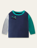 Excavator Embroidered Long Sleeve T-shirt - CCMOM