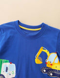 Excavator Fire Truck Printed Long Sleeve T-shirt - CCMOM