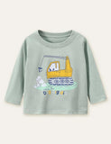Excavator Printed Long-Sleeved T-shirt - CCMOM