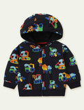 Excavator Printed Zipper Sweater