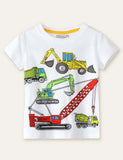 Excavator Truck Printed T-shirt - CCMOM