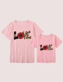 Family Matching Love Appliqu¡§| Short Sleeves T-shirt - CCMOM