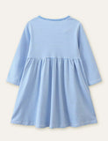 Flamingo Appliqu¡§| Flower Embroidered Striped Dress - CCMOM