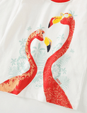 Flamingo Printed Long-Sleeved T-shirt - CCMOM