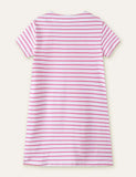 Flamingo Striped Appliqu¡§| Dress - CCMOM