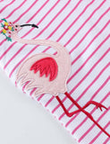 Flamingo Striped Appliqu¡§| Dress - CCMOM