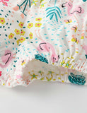 Floral Flamingo Printed Shorts - CCMOM