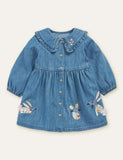 Floral Mouse Appliqu¡§| Embroidered Dress - CCMOM