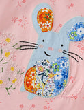 Floral Mouse Appliqu¡§| Long-Sleeved T-shirt - CCMOM