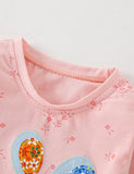 Floral Mouse Appliqu¡§| Long-Sleeved T-shirt - CCMOM