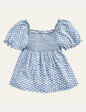 Floral Print Short Sleeve Dress - CCMOM