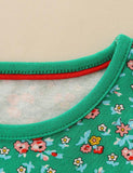 Floral Printed Bird Appliqu¡§| Dress - CCMOM