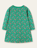 Floral Printed Bird Appliqu¡§| Dress - CCMOM