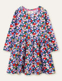 Floral Printed Long Sleeve Dress - CCMOM