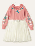 Floral Printed Mesh Long Sleeve Dress - CCMOM