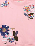 Floral Rabbit Butterfly Appliqu¡§| Sweatshirt - CCMOM