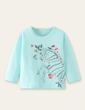 Floral Zebra Printed Long Sleeve T-shirt - CCMOM