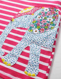 Flower and Elephant Embroidered Dress - CCMOM