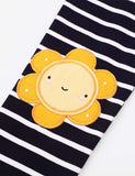 Flower Appliqu¡§| Striped Leggings - CCMOM