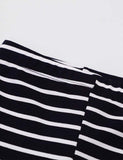 Flower Appliqu¡§| Striped Leggings - CCMOM