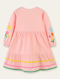 Flower Embroidered Long Sleeve Dress - CCMOM