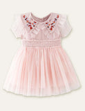 Flower Embroidered Mesh Dress - CCMOM