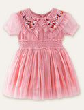 Flower Embroidered Mesh Dress - CCMOM