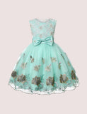 Flower Embroidered Mesh Party Dress - CCMOM