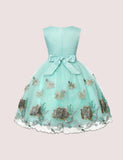 Flower Embroidered Mesh Party Dress - CCMOM