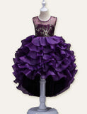 Flower Embroidered Princess Mesh Party Dress - CCMOM